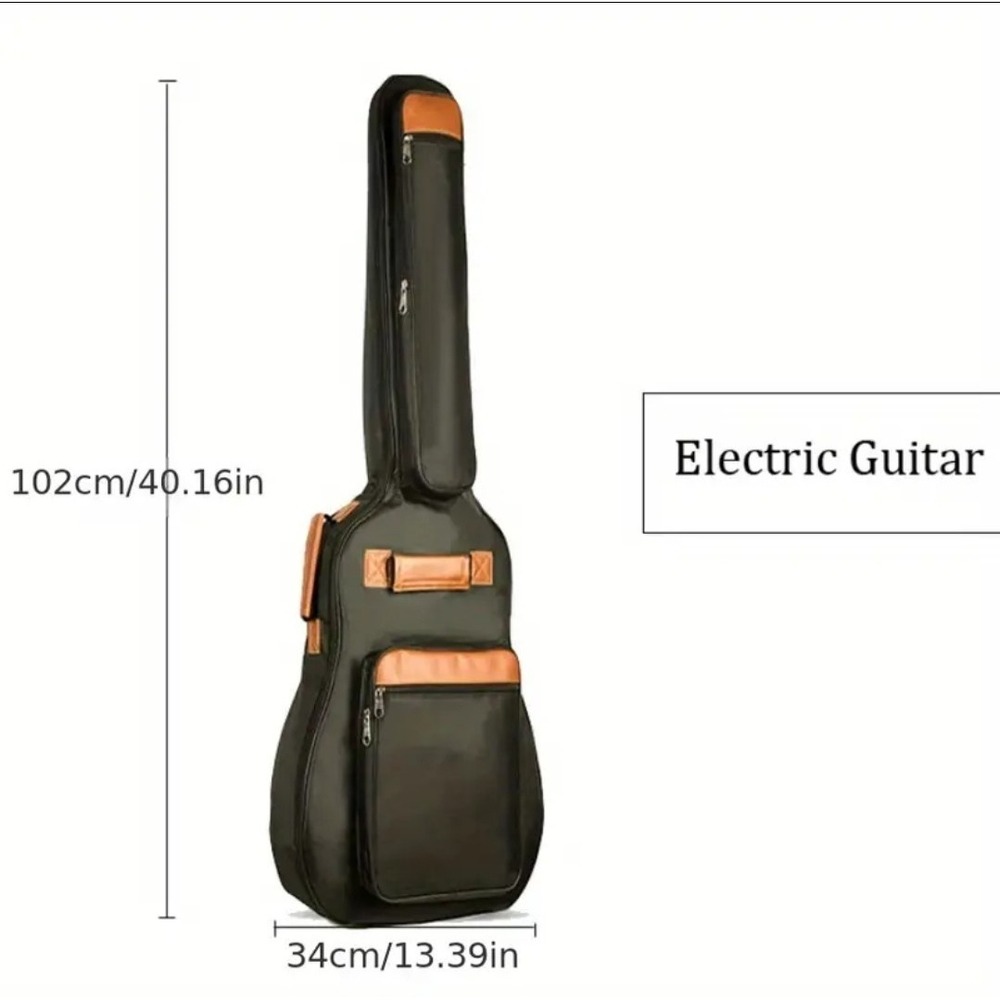 Electric Guitar Bag Cotton Padding Backpack Soft Guitar Case Double Strap US